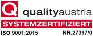 Quality Austria Systemzertifiziert ISO 9001:2015